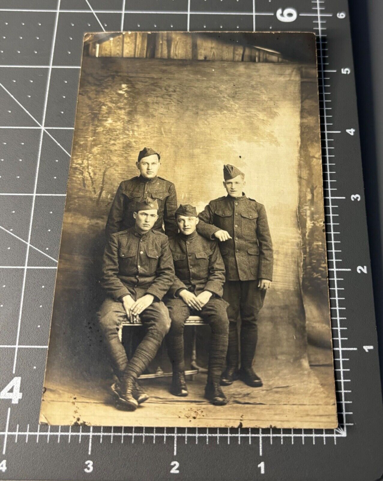 1910s WWI Military ARMY Men Man Antique RPPC PHOTO Postcard #24