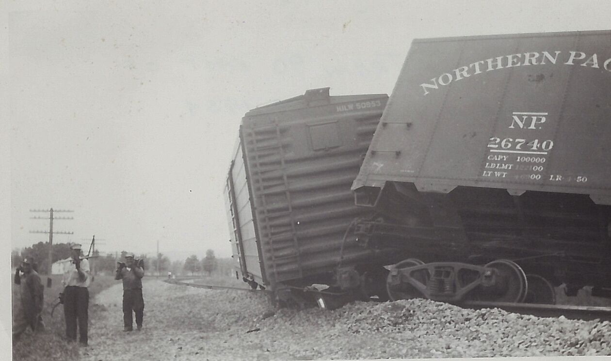 PHOTO  Lot of  4 - Railroad Train Wreck - Attica NY 1954  RR
