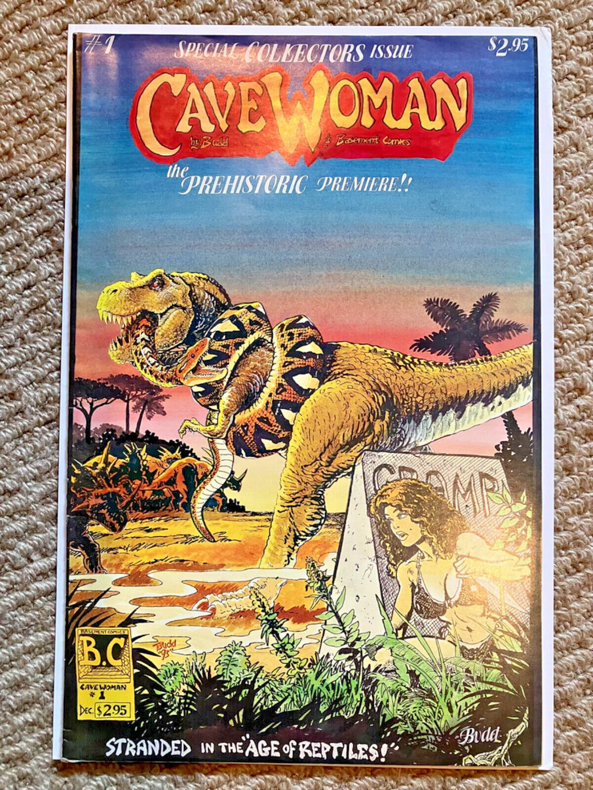 Cavewoman #1 F/VF Basement Comics 1st App, 1st Print, Budd Root Art