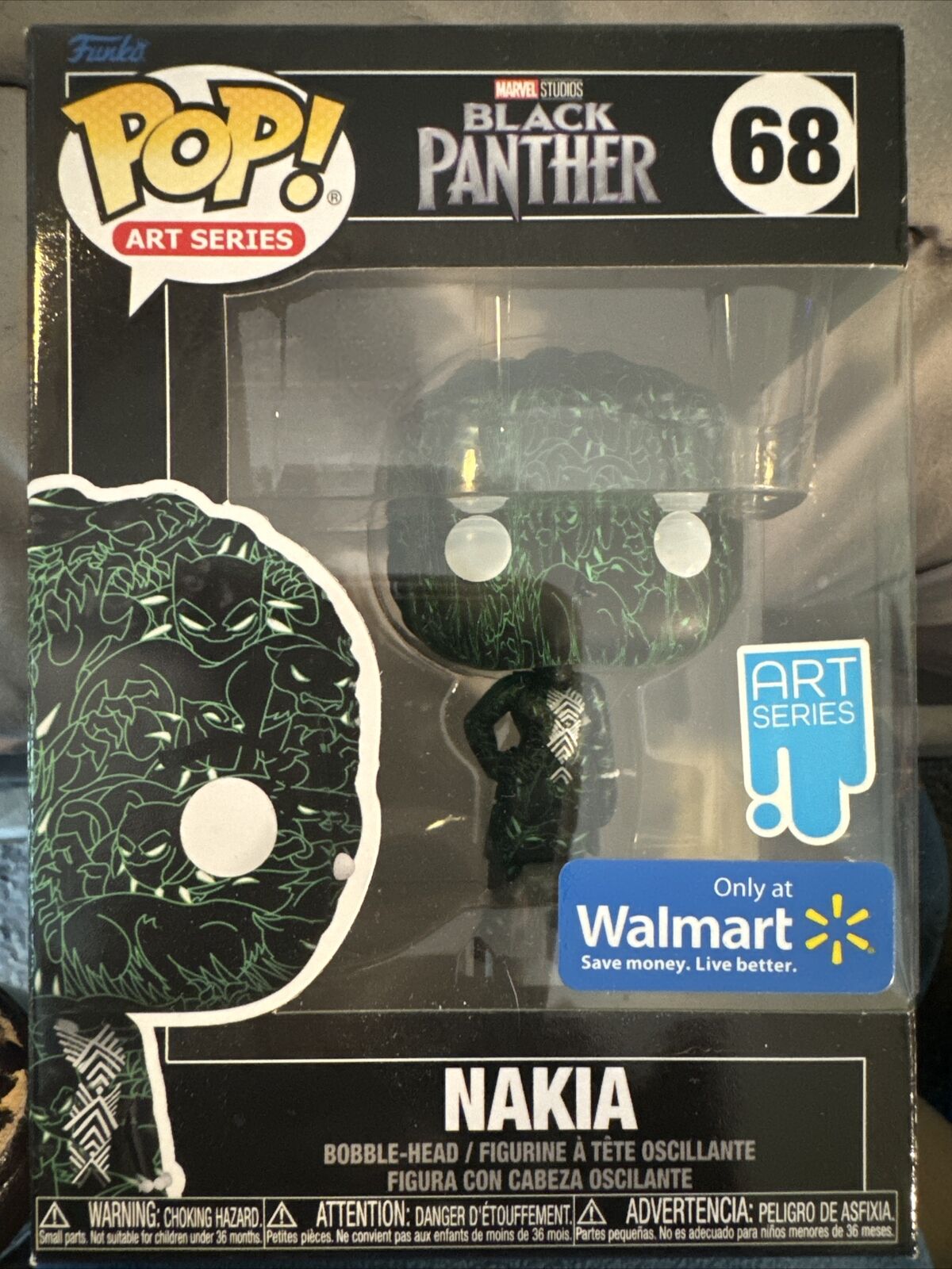 Funko Pop Marvel Studios Black Panther NAKIA Art Series #68 Walmart exclusive 