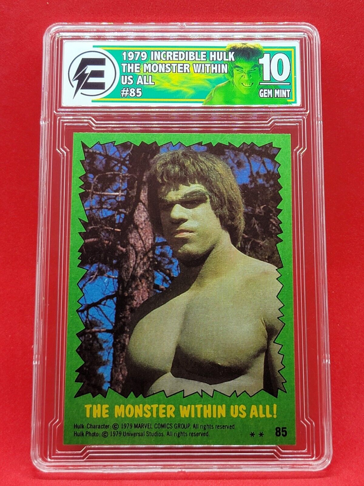 The Incredible Hulk Lou Ferrigno 1979 Topps #85 Monster Within Us All EGC 10 6~I