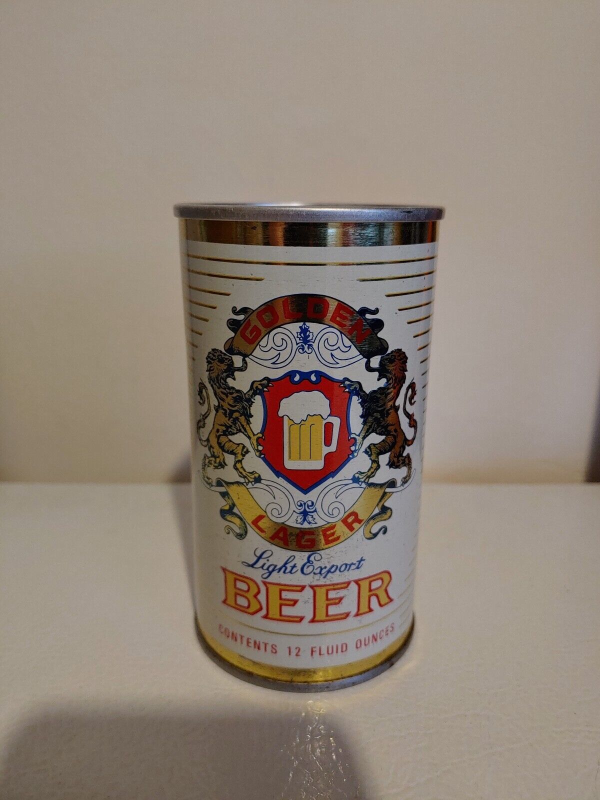 12oz Golden Lager (Food Giant) Beer Straight Steel Pull Tab Beer Can Supermarket