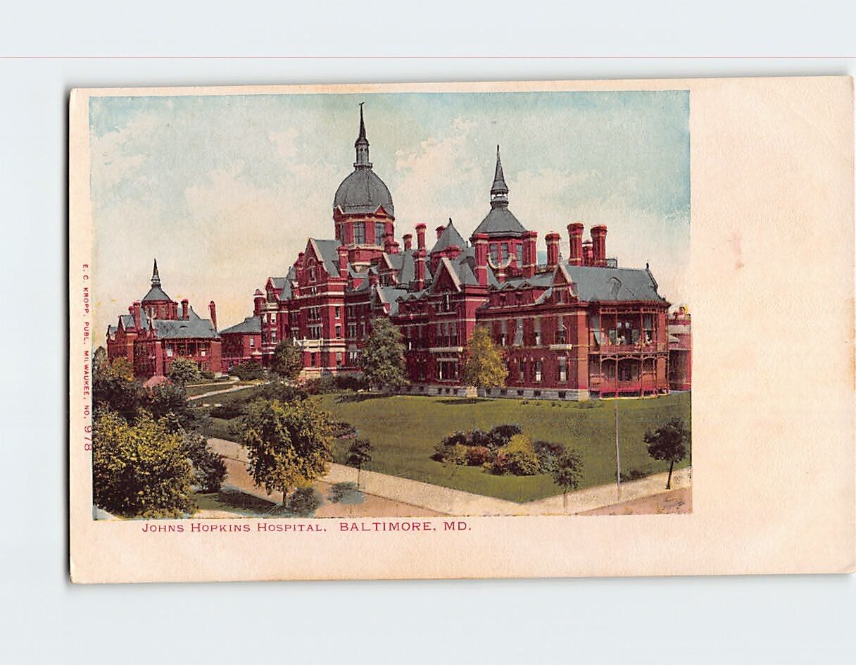 Postcard Johns Hopkins Hospital Baltimore Maryland USA