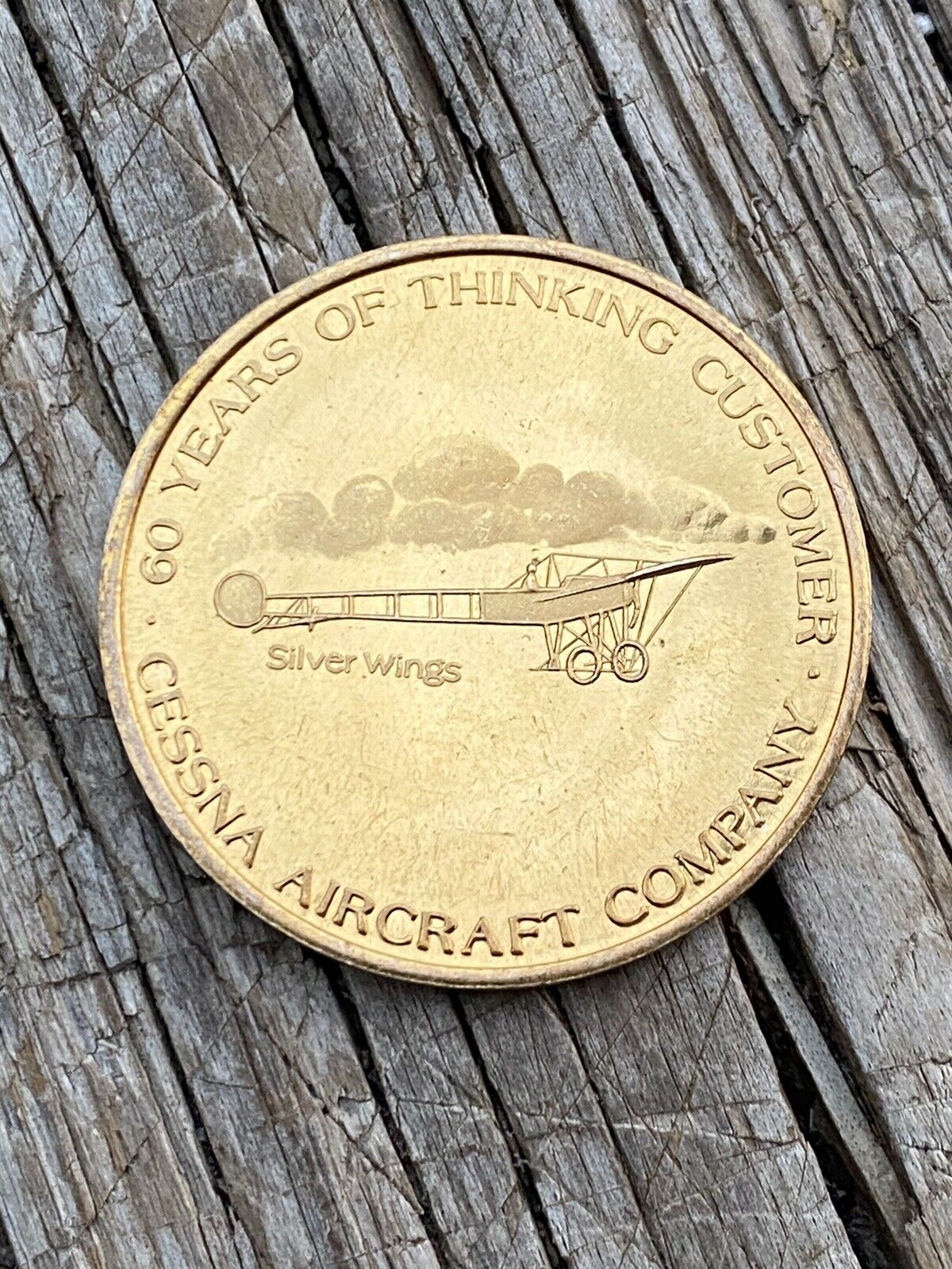 CESSNA EXPO 72 SILVER WINGS COMMEMORATIVE Airplane Coin Token 1972 60 YEARS