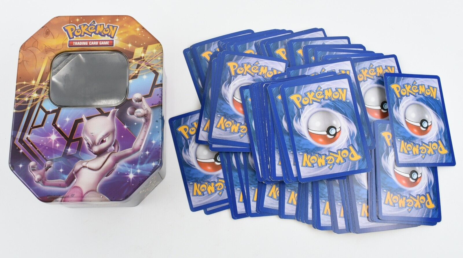 120x Pokemon Cards Bundle Joblot, with Genuine Pokemon Tin