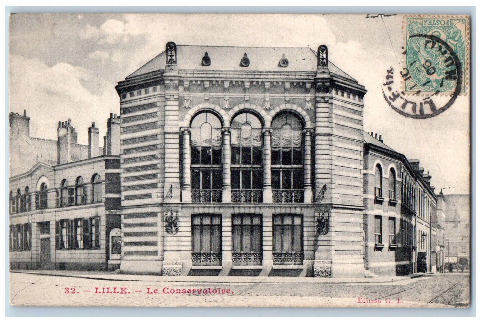Lille Nord Hauts-de-France France Postcard The Conservatory 1906 Antique