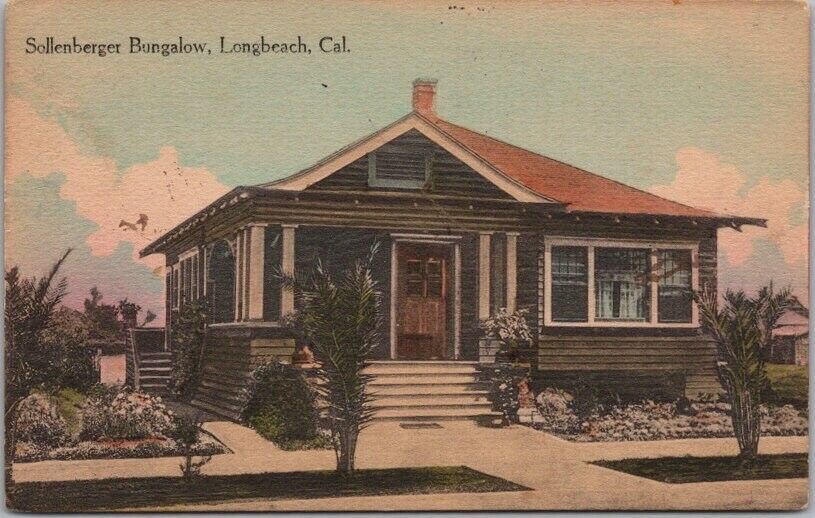 LONG BEACH California Hand-Colored Postcard \