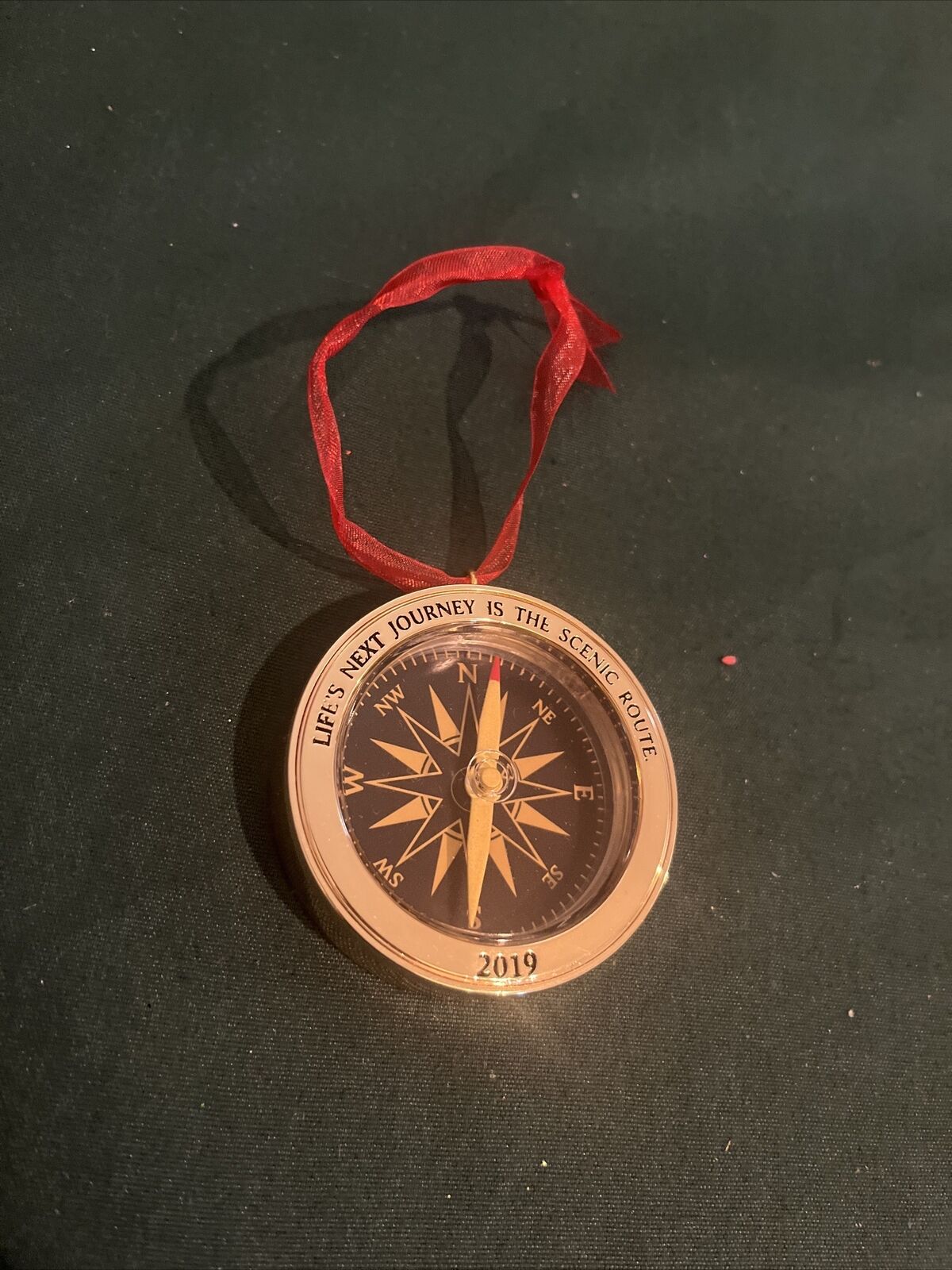 Hallmark 2019 Life’s Next Journey Keepsake Ornament Gold Metal Compass