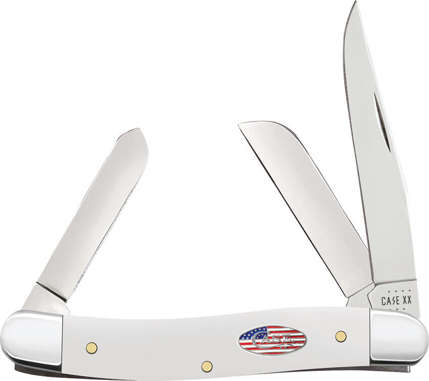 Case XX Medium Stockman Knife, U.S. Flag White Synthetic (CA-71225)