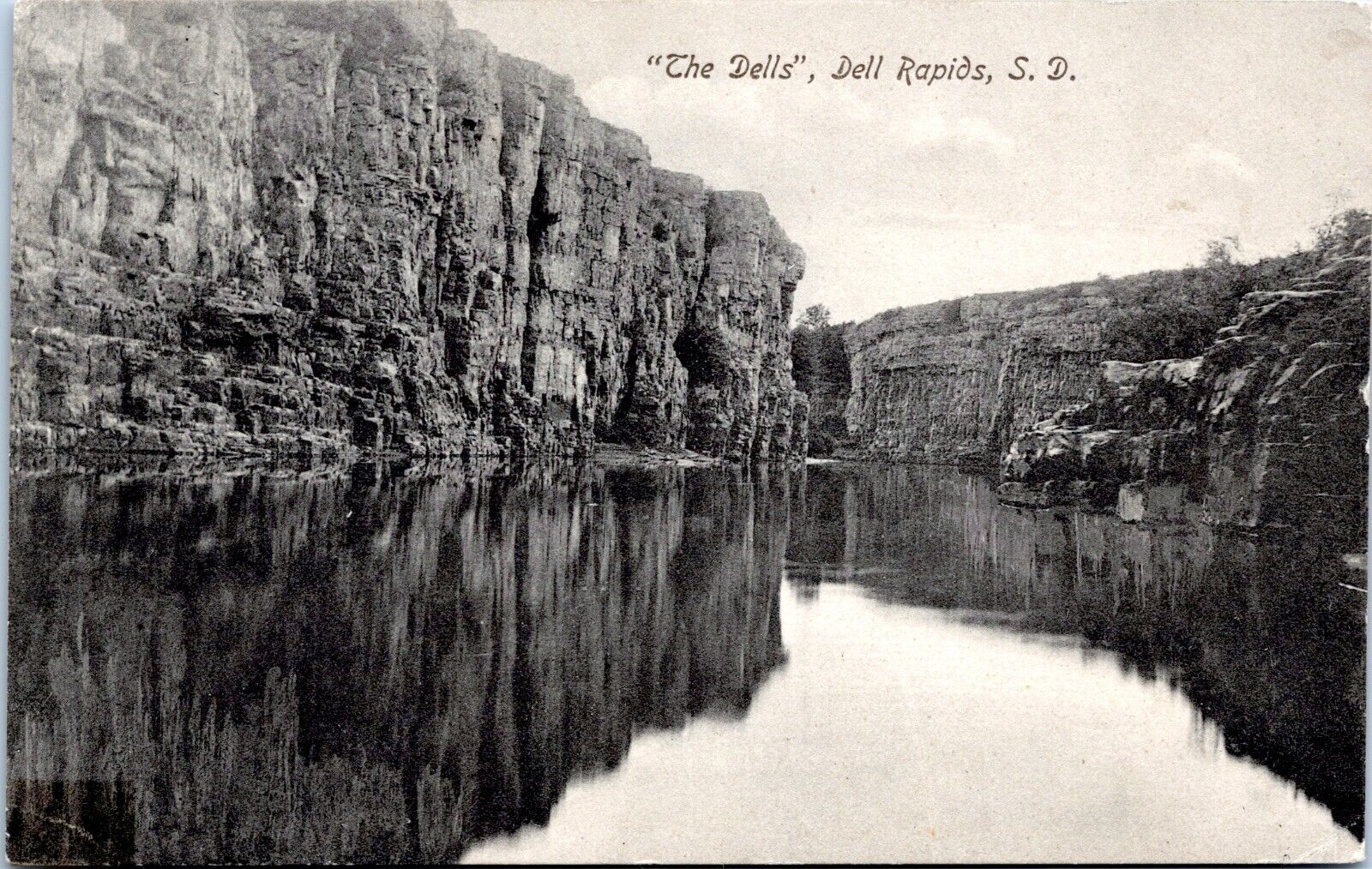 The Dells, Dell Rapids, South Dakota - 1910 Divided Back Postcard