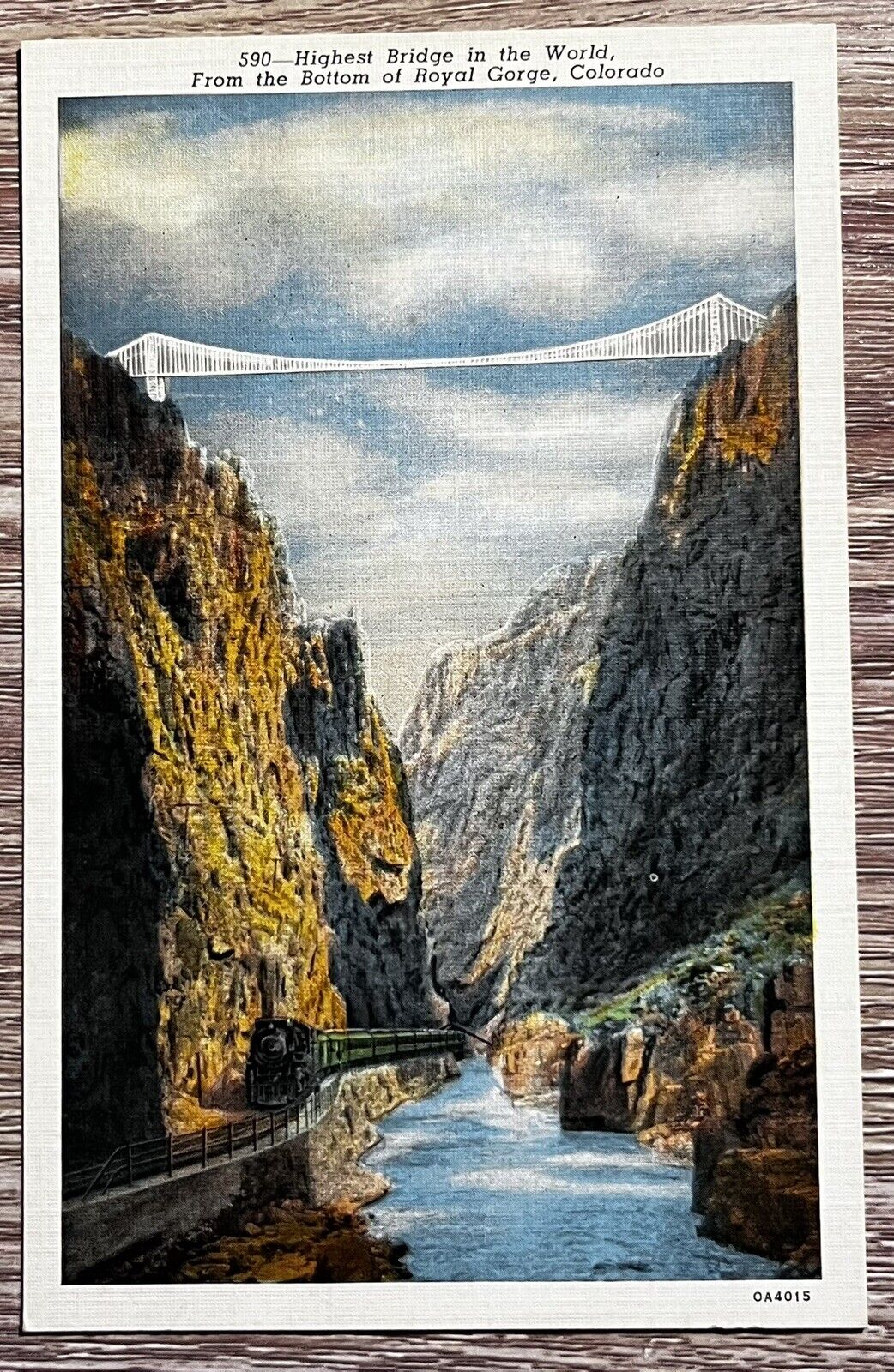 Highest Bridge in the World, Royal Gorge, Colorado Vintage Postcard 