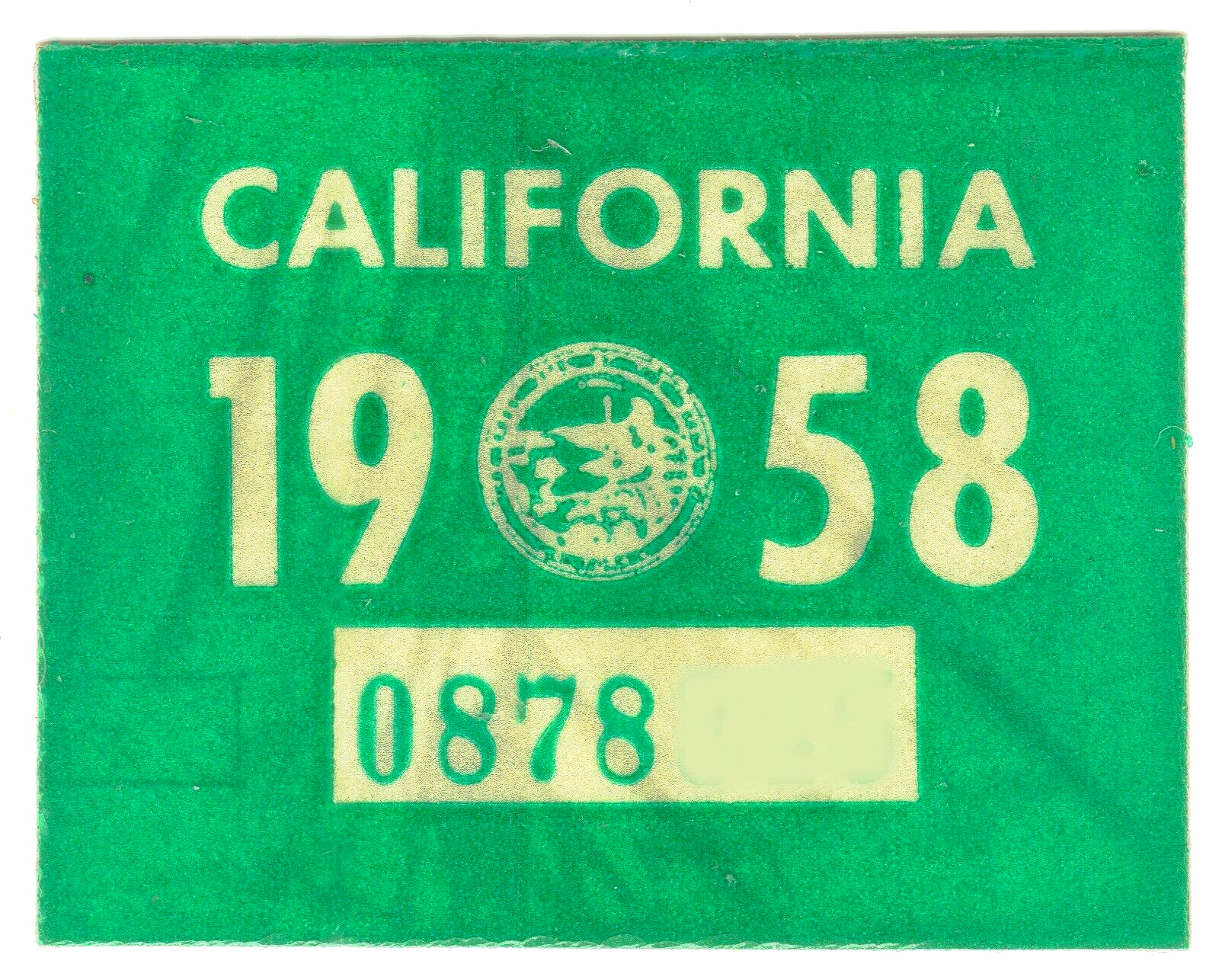 AUTHENTIC 1958 58 California License Plate Year Sticker TAG TAB DECAL DMV YOM