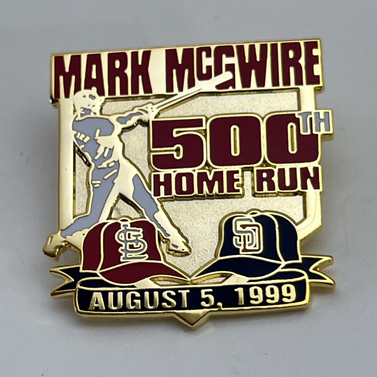 Mark McGwire St. Louis Cardinals 500th Home Run San Diego Padres 1999 Lapel Pin