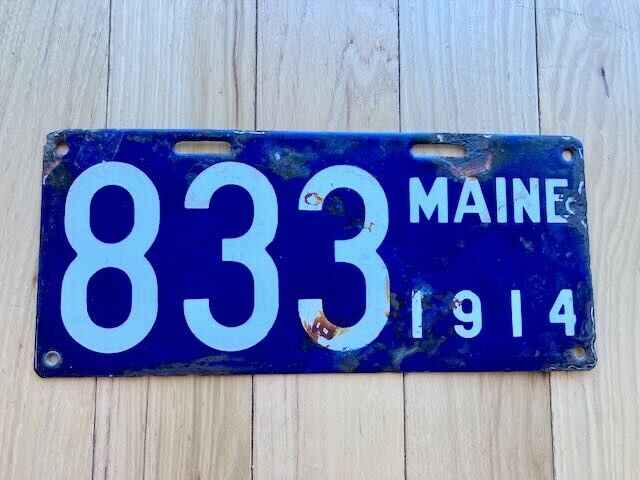 1914 Maine Three Digit License Plate