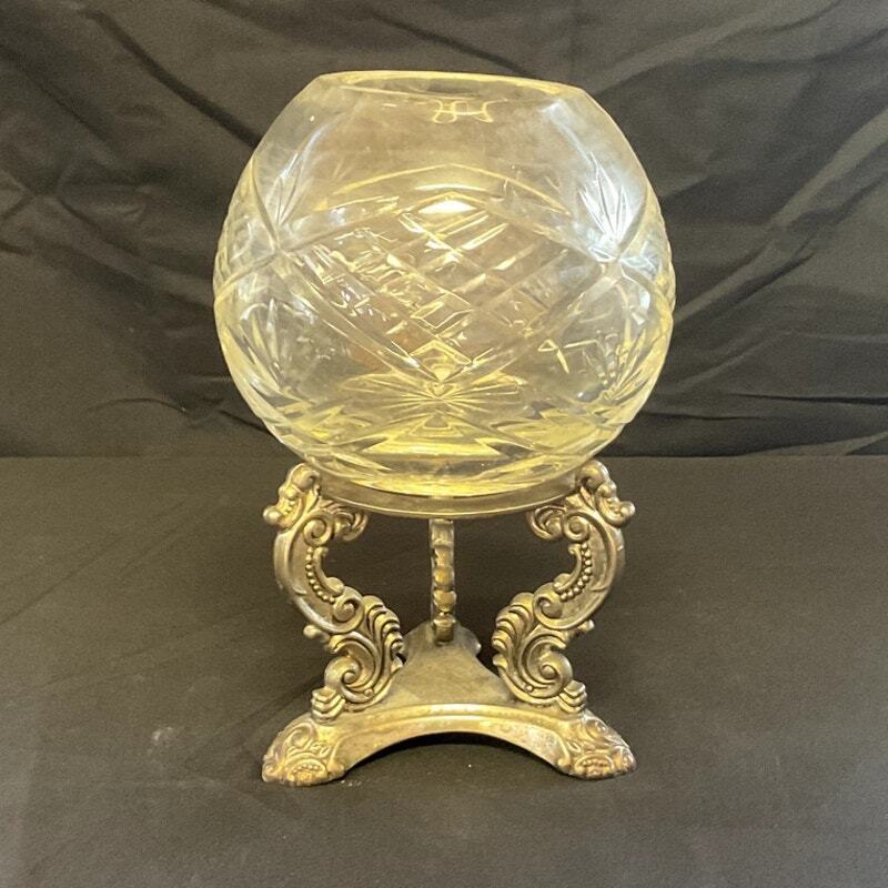 Vintage Godinger Pedestal Crystal Votive Cut Glass Globe