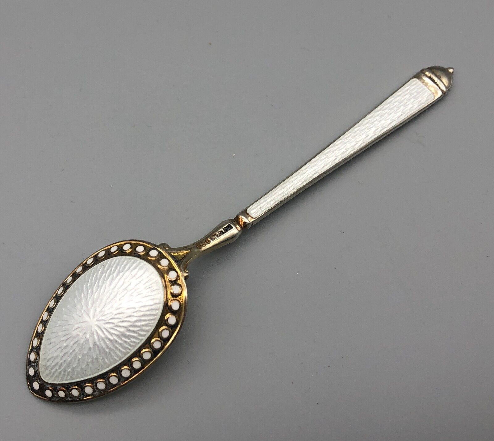Antique Watson Sterling Silver Gold Wash & Enamel Demitasse Spoon Choice