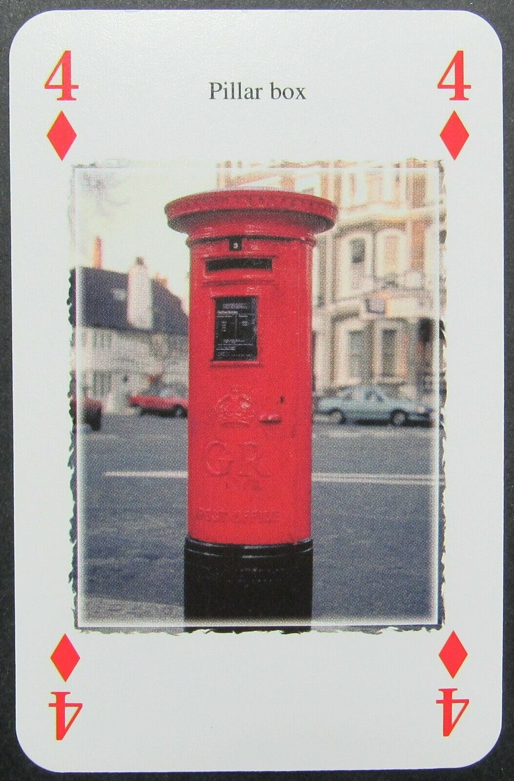 Pillar Box United Kingdom Single Swap Playing Card 4 Diamonds