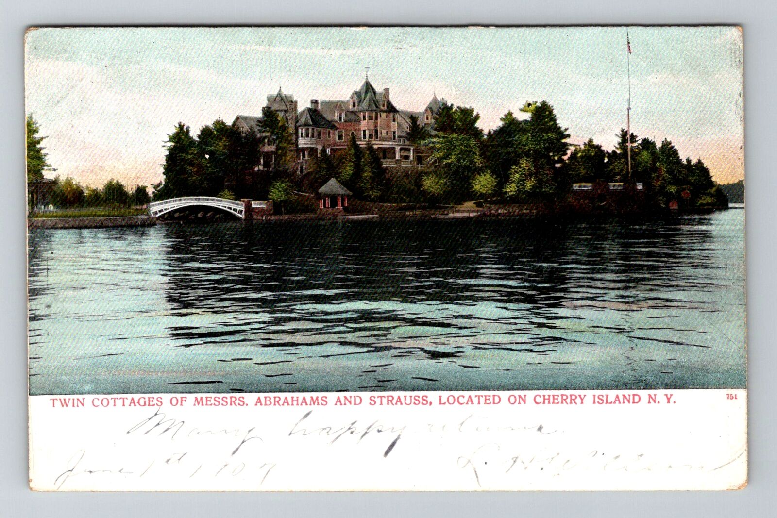Cherry Island NY-New York, Cottages of Abrahams & Strauss Vintage Postcard