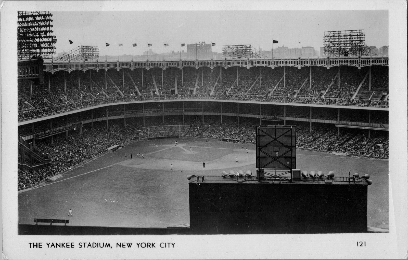 Vintage RPPC Yankee Stadium New York City Baseball Game Real Photo Postcard