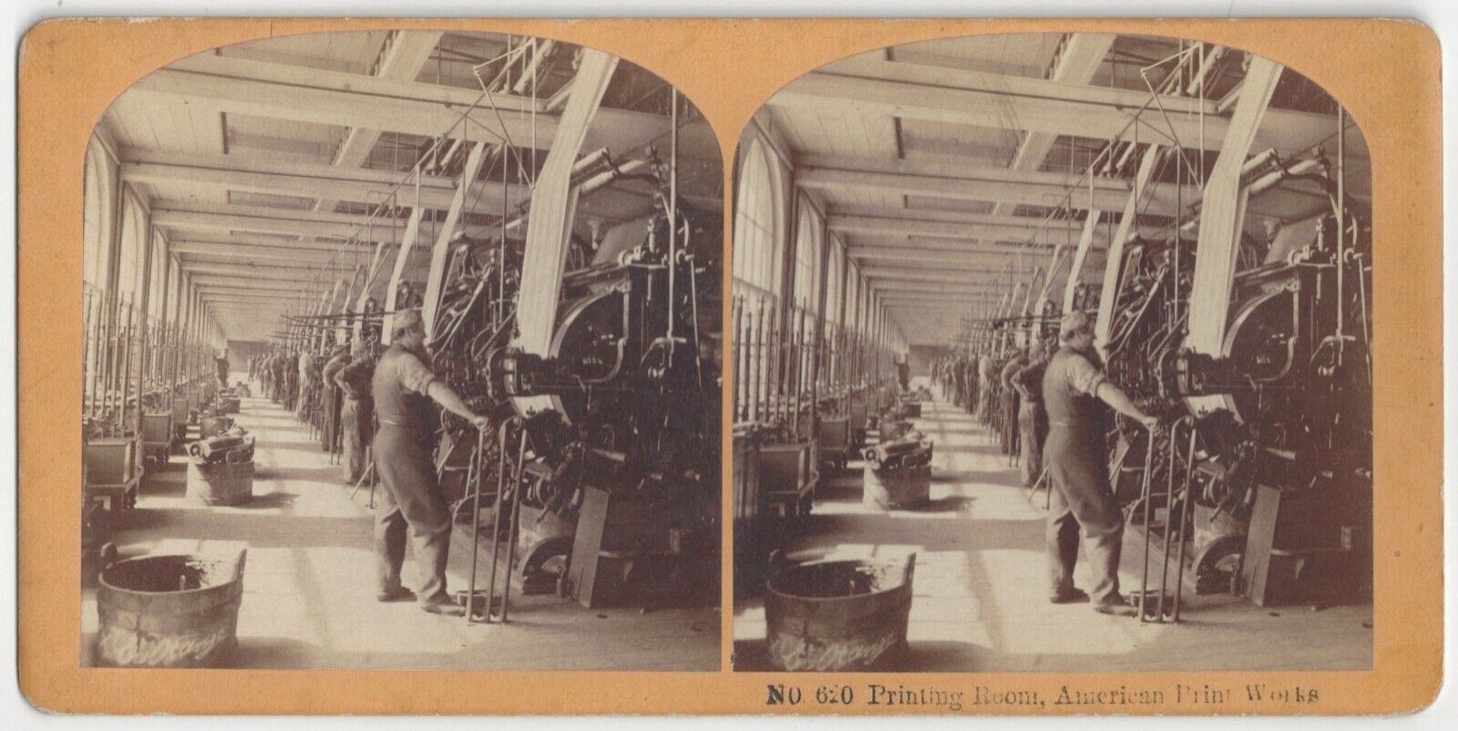1870's Mount Hope Bay, Rhode Island - Occupational Stereoview, Printing Presses