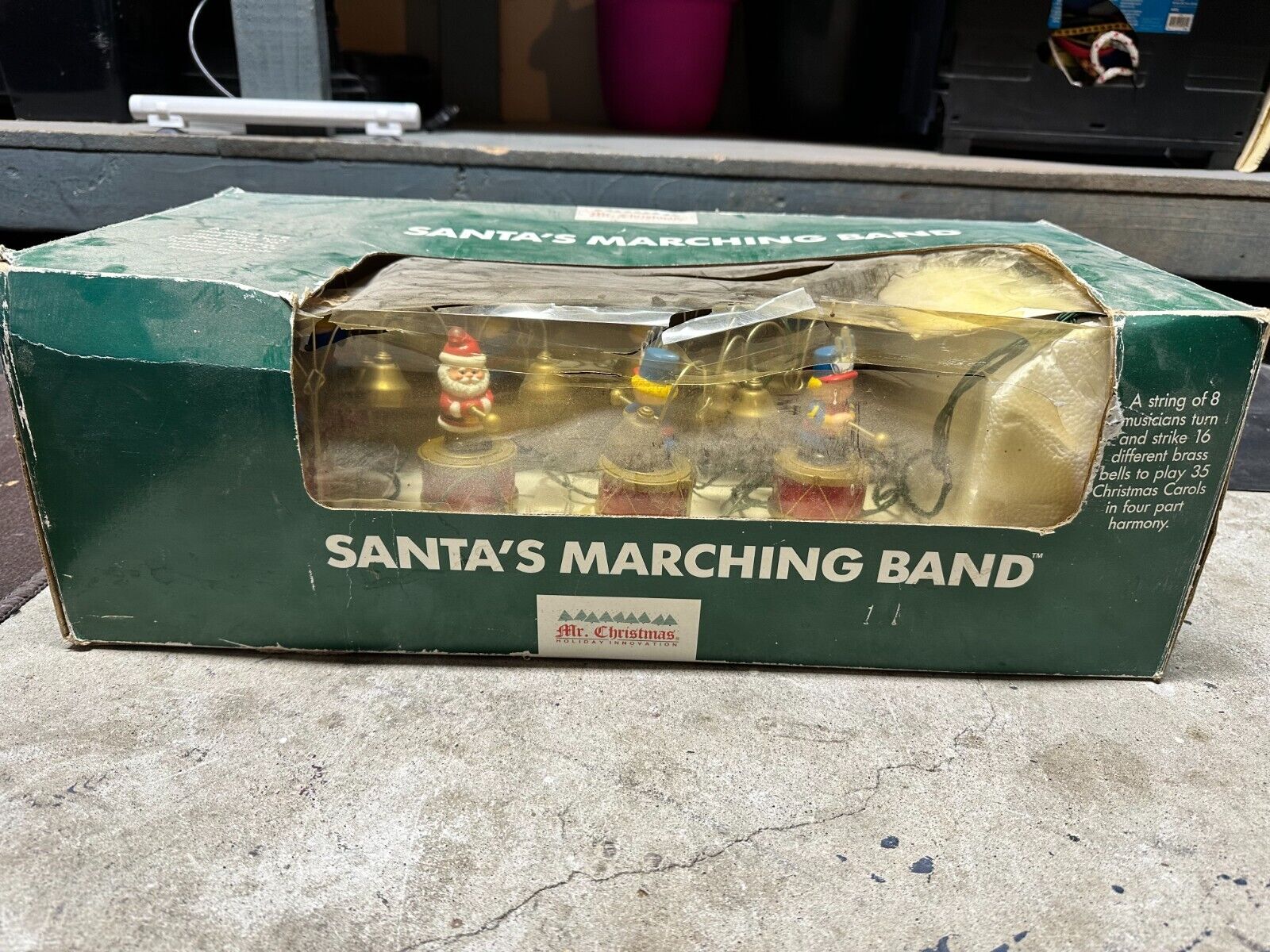 Vintage Mr. Christmas Santa\'s Marching Band Musical Bells 35 Carols -In Box