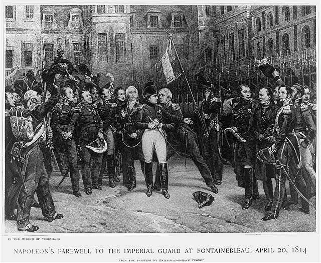Napoleon's farewell to the imperial guard at Foutainebleu, April 20, 1814
