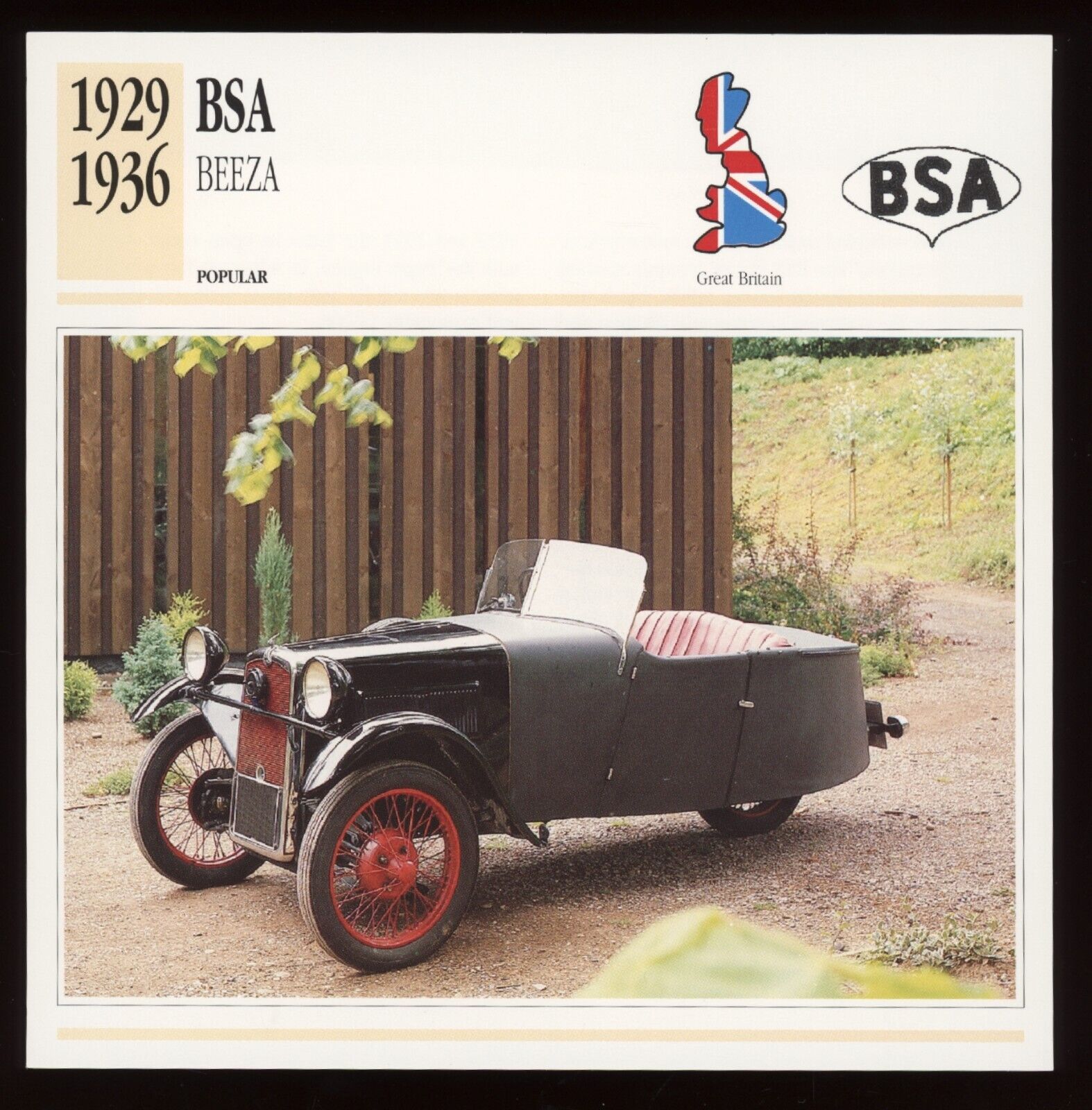 1929 - 1936  BSA Beeza  Classic Cars Card