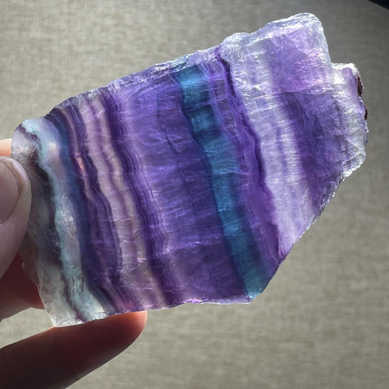 Top Natural Rainbow fluorite Slab Slice quartz crystal mineral specimen 149g A6
