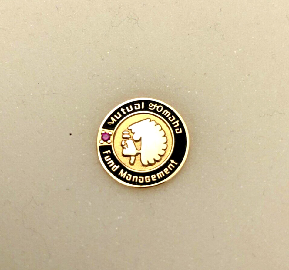 Vintage Mutual of Omaha - Fund Management - Indian Head Logo Tie Tack Pin