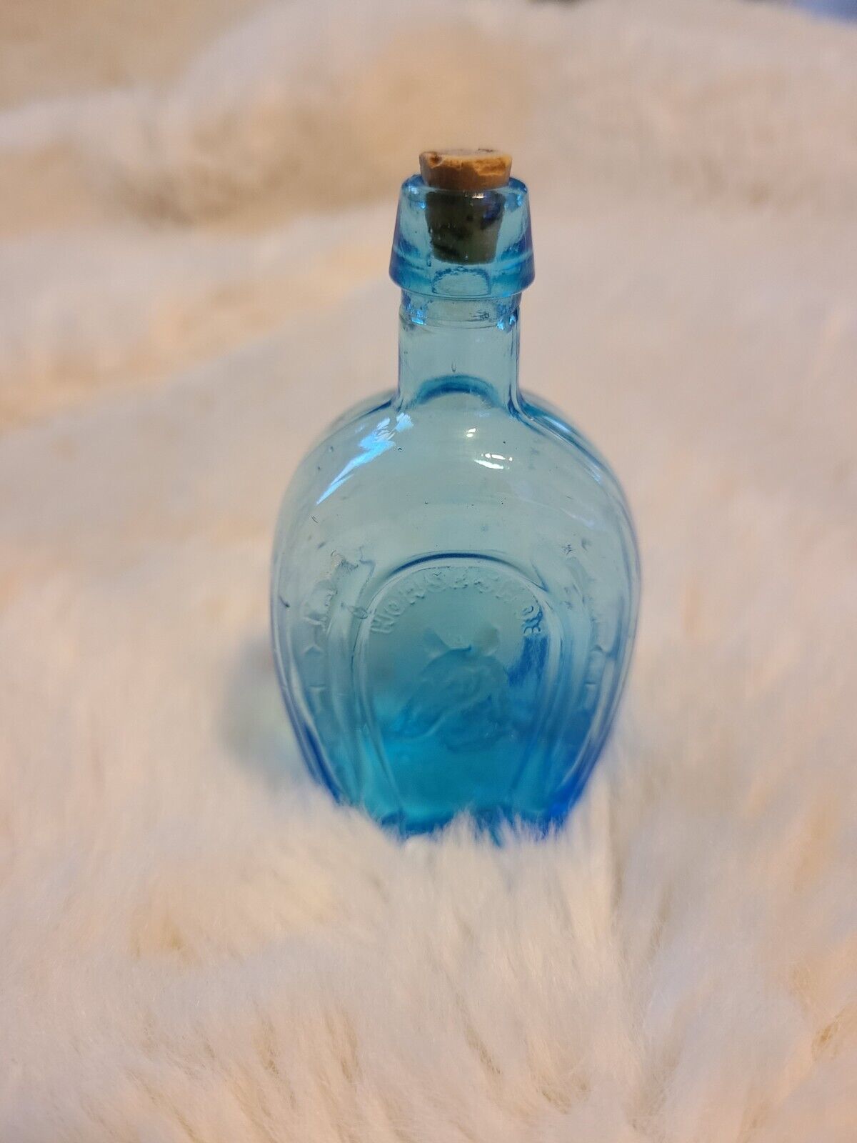 Vintage 1970’s Small Light Blue Apothecary Bottle Made In Taiwan