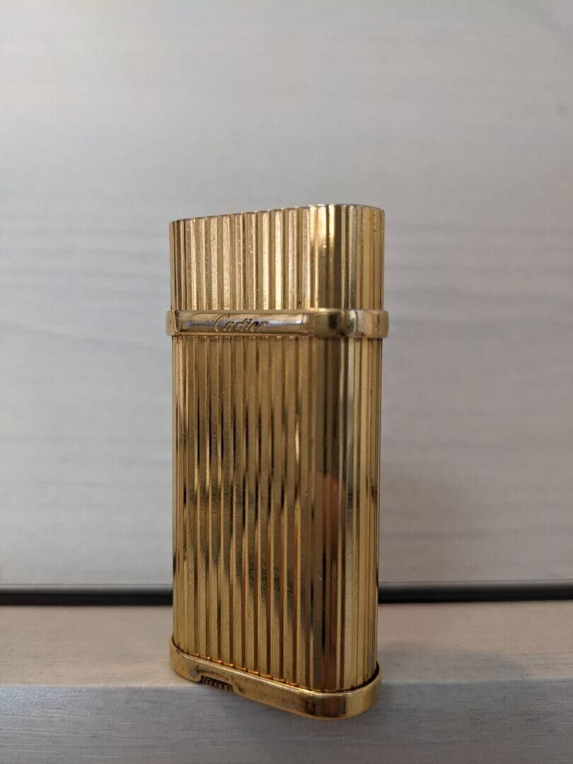 Cartier Gas Lighter Gold SWISS MADE without box Working  Used From Japan