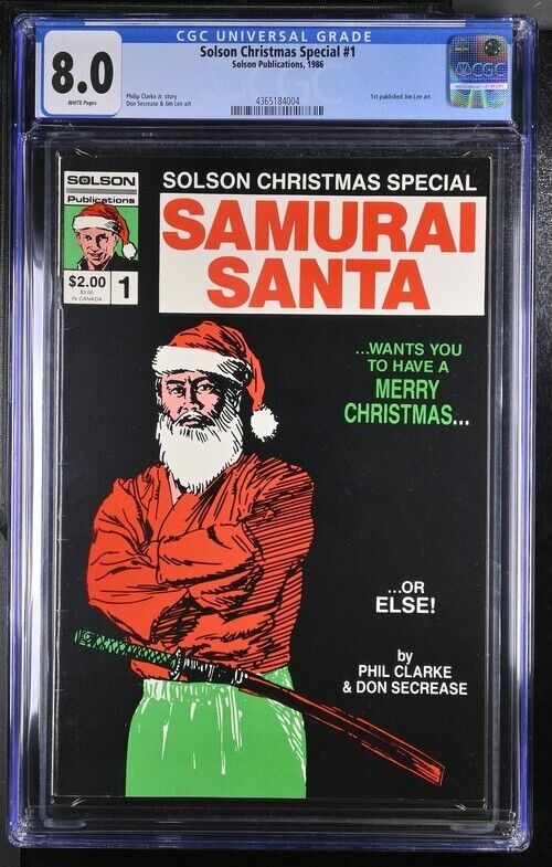 Solson Christmas Special # 1 (Solson)1986 - CGC 8.0 WP - 1st published Jim Lee 