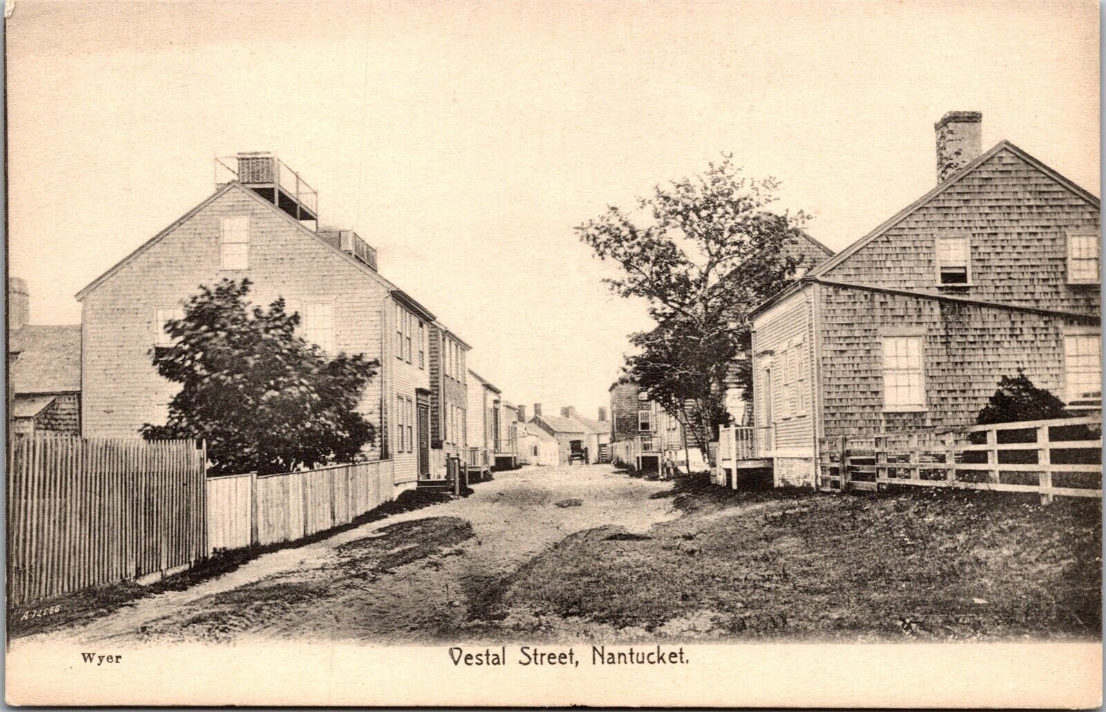 Vtg Nantucket Massachusetts MA Vestel Street 1908 Old View Postcard
