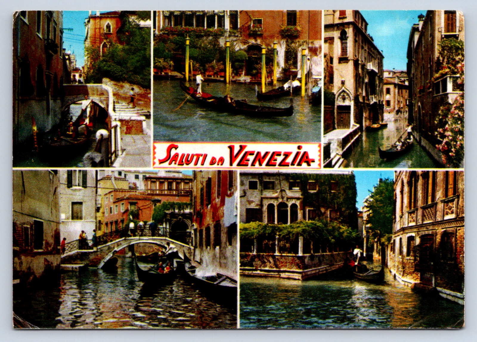 Vintage Postcard Greetings from Venice Italian Italy
