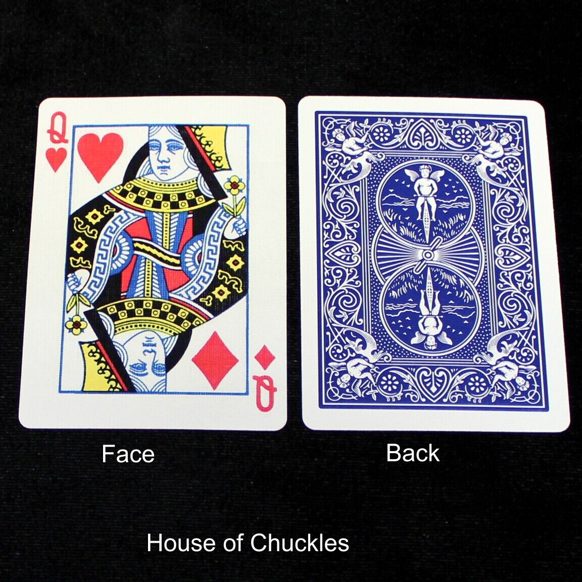 Queen Hearts / Diamond - Mis-Indexed - OFFICIAL - Blue Bicycle Gaff Playing Card