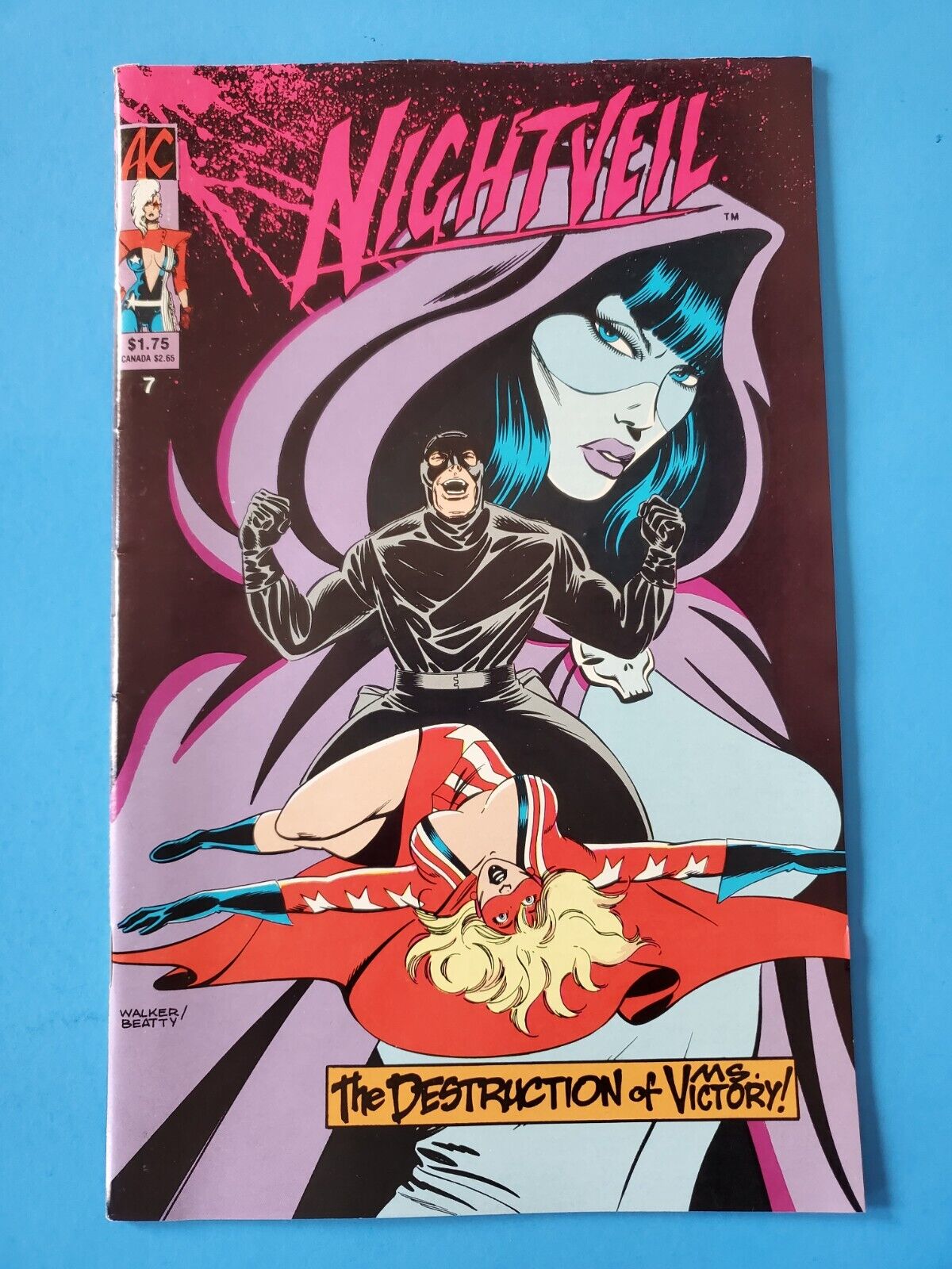 Nightveil #7 - Final Issue, Destruction of Ms. Victory - AC AmeriComics 1987