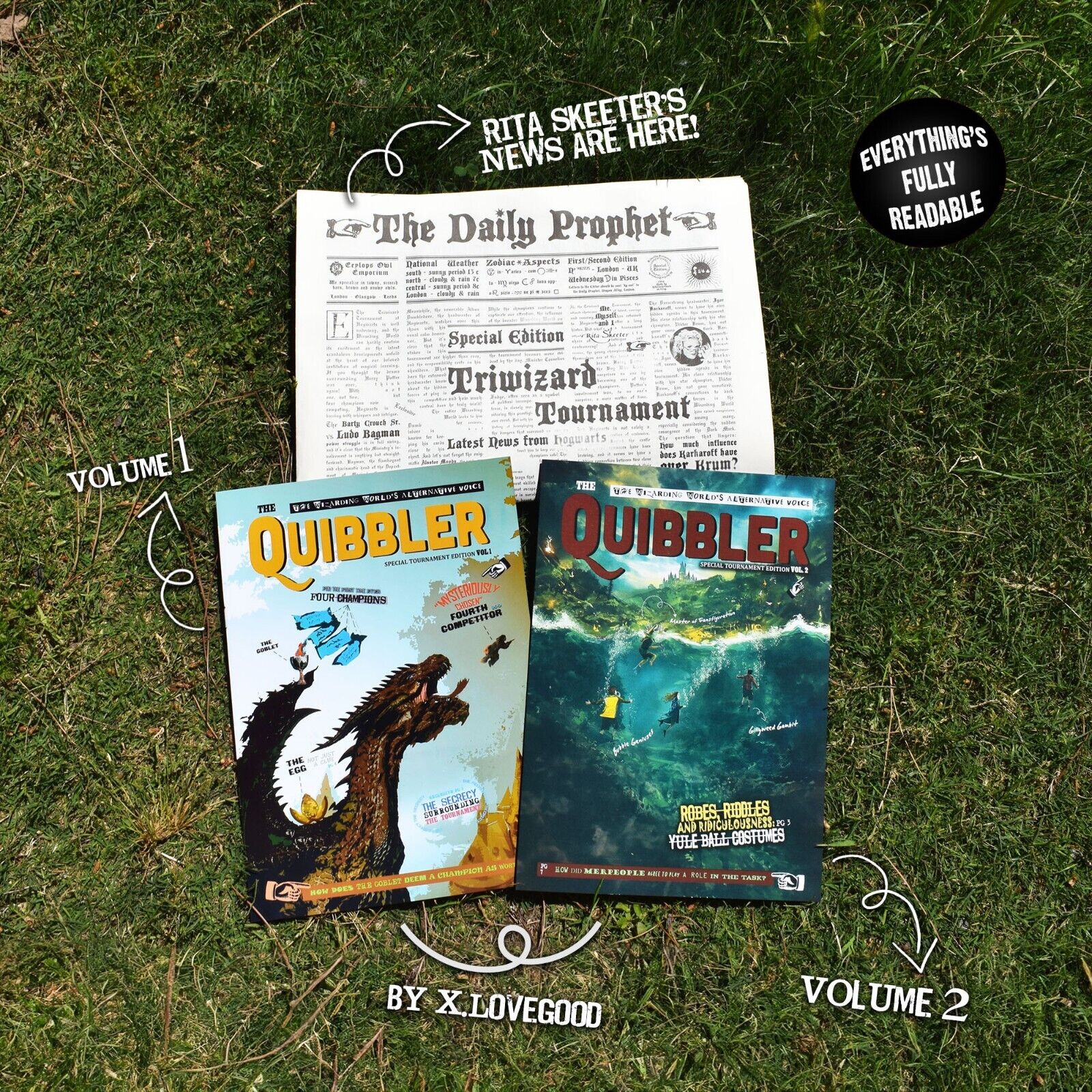 The Quibbler Gift Set, Harry Potter Magazine + Newspaper,  Daily Prophet Gifts