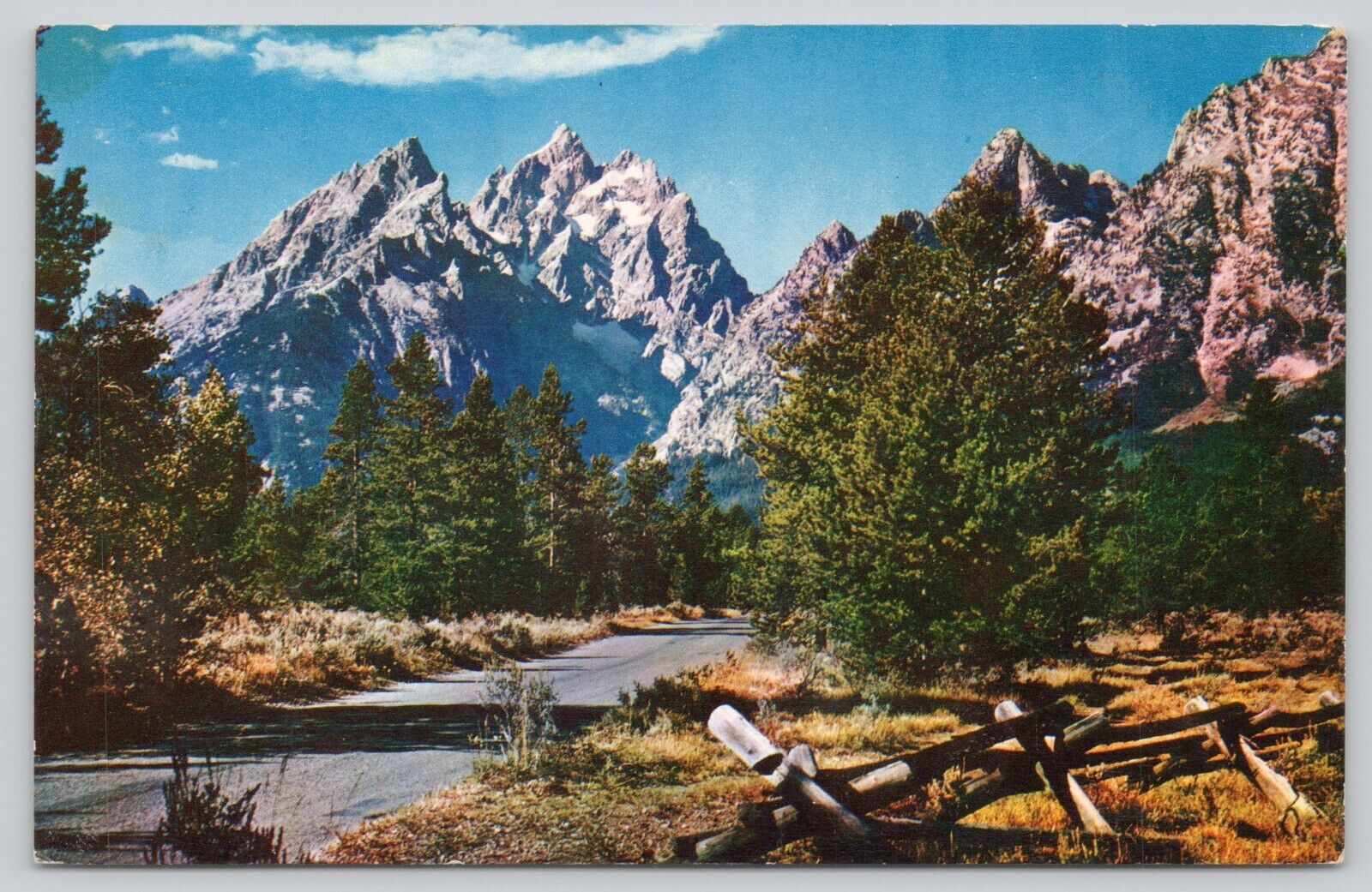 Postcard Grand Teton Peak, National Park, Wyoming (960)