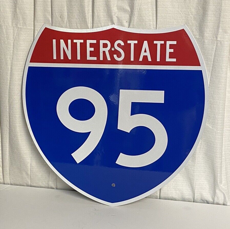 AUTHENTIC I-95 INTERSTATE 95 SHIELD ALUMINUM SIGN, 24\