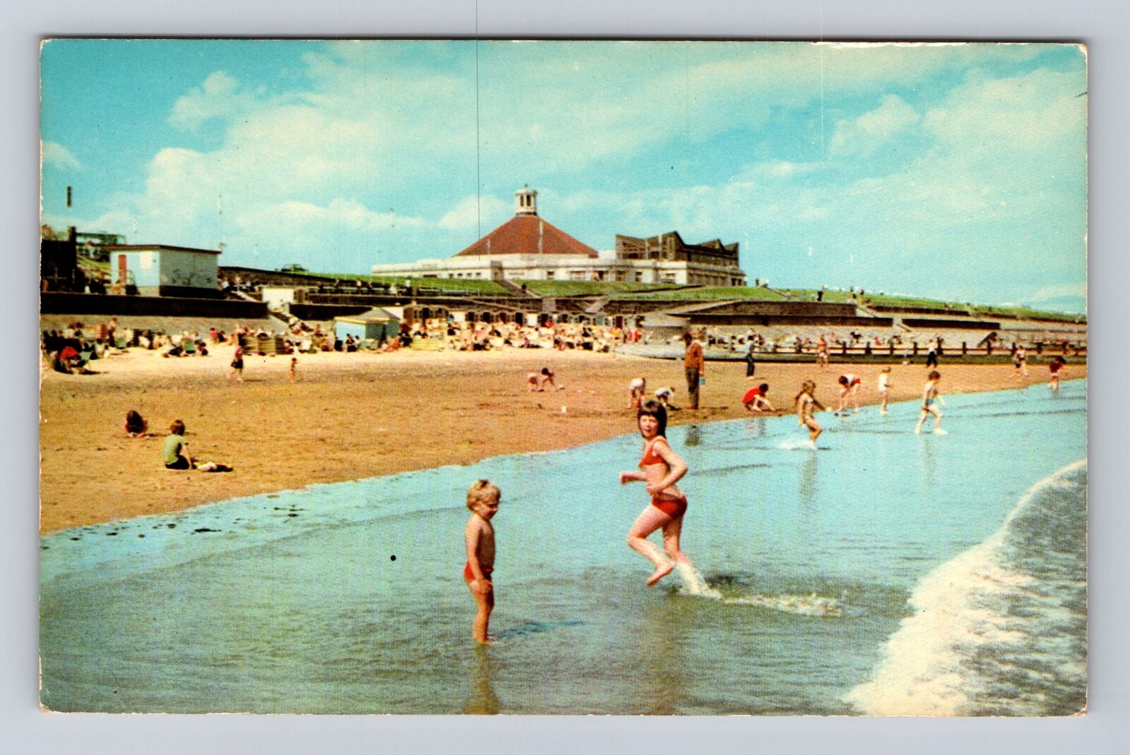 Aberdeen-Scotland, The Beach, Antique, Vintage Travel Souvenir History Postcard