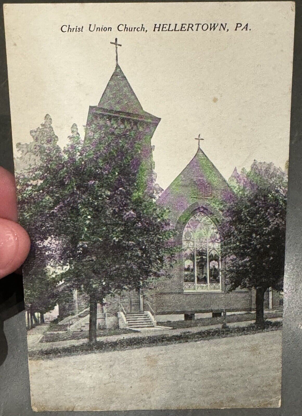 HELLERTOWN PA Photo PC CHRIST UNION CHURCH 1918 PC Postcard 