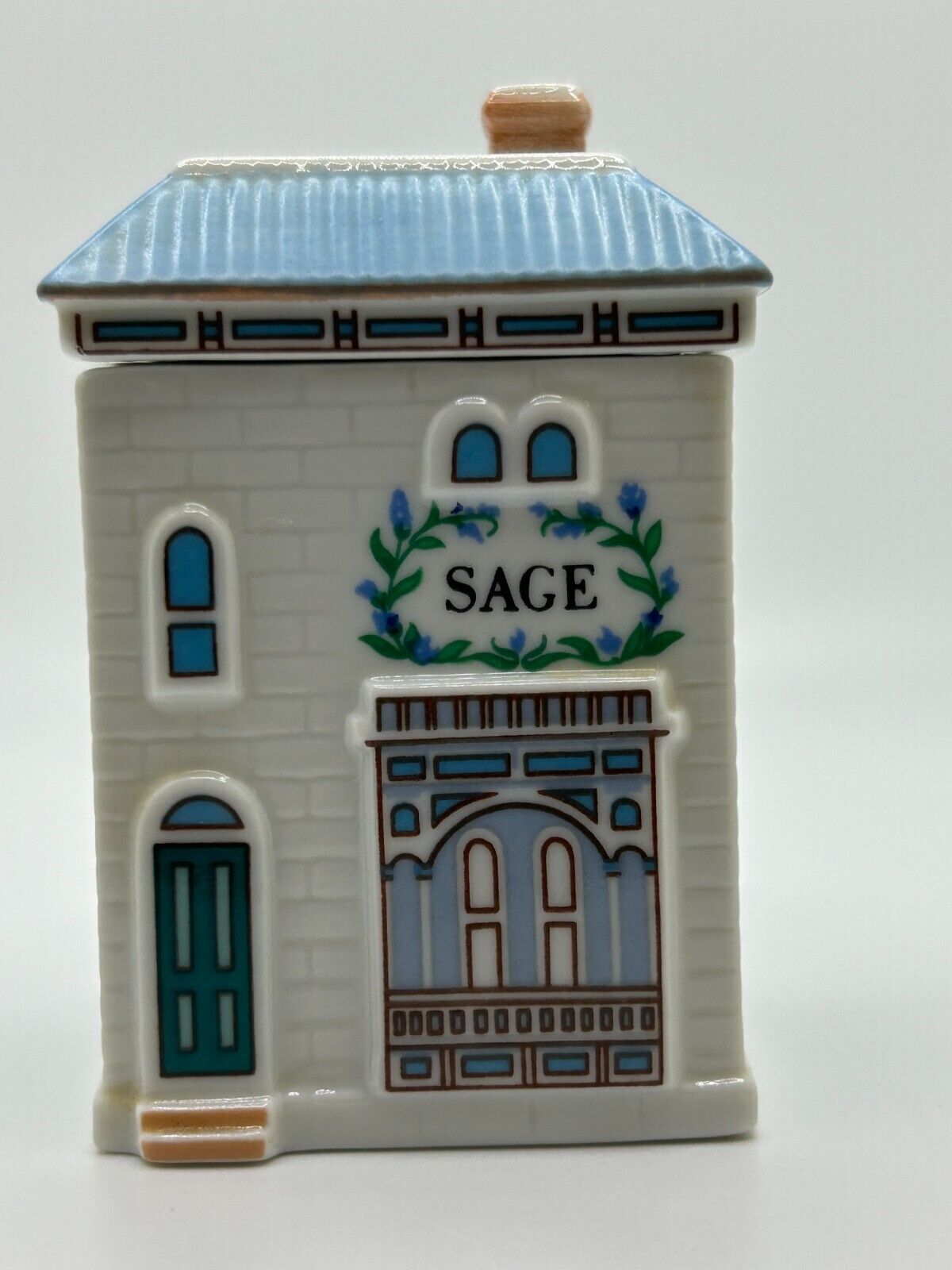 Vintage Collectible 1989 LENOX Spice Village SAGE Jar