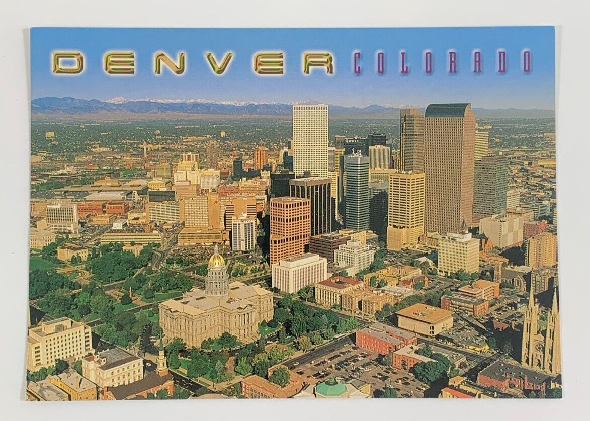 Panoramic View of Downtown State Capitol Building Denver Colorado Postcard