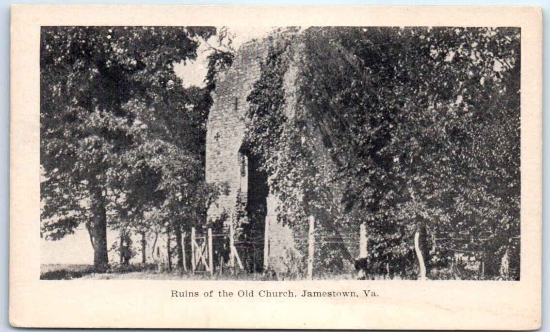 Postcard - Ruins of the Old Church - Jamestown, Virginia