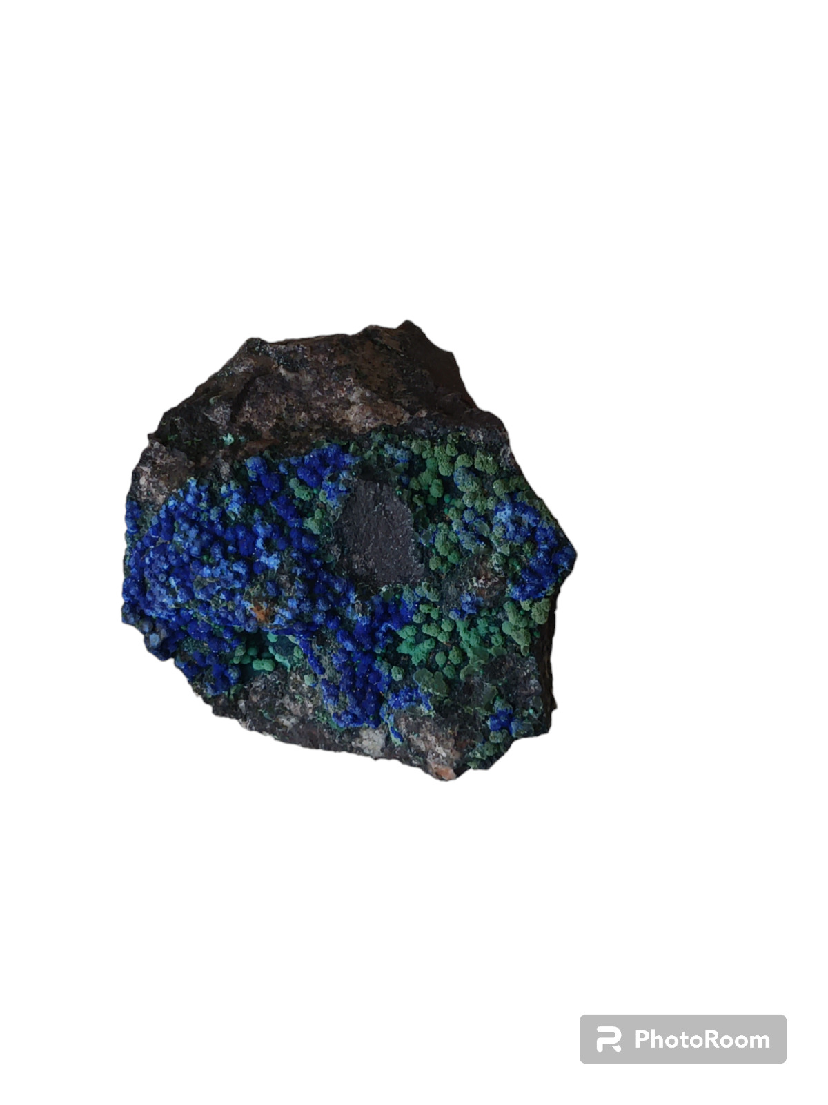Azurite and malachite mineral specimen