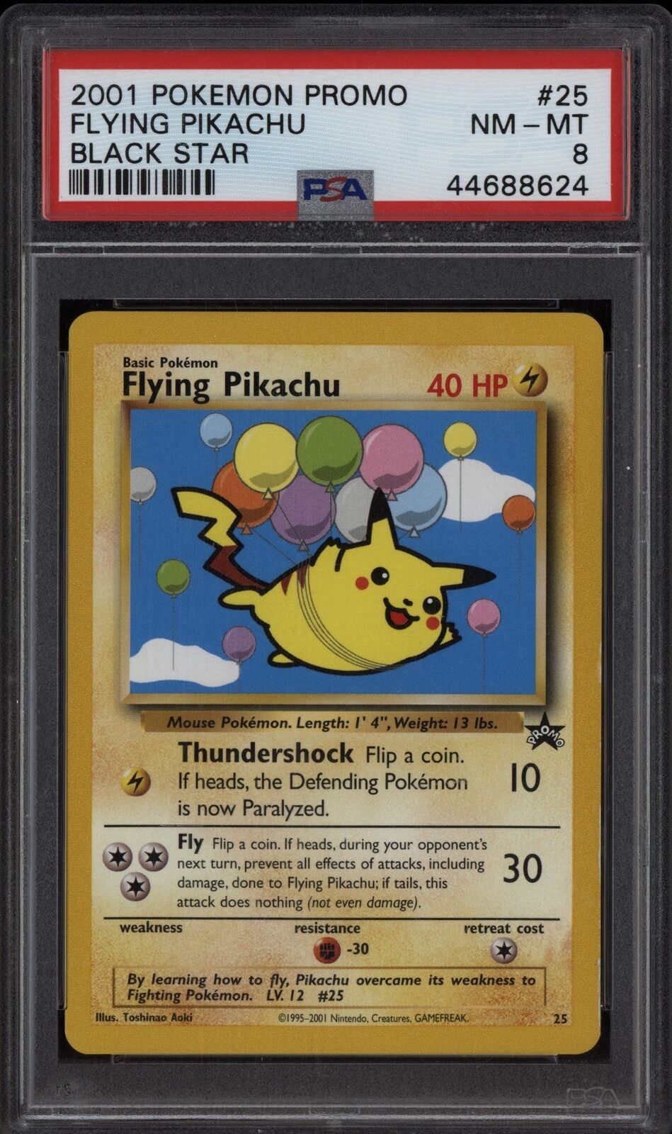 Flying Pikachu 2001 Pokemon Promo Black Star Promo 25 PSA 8