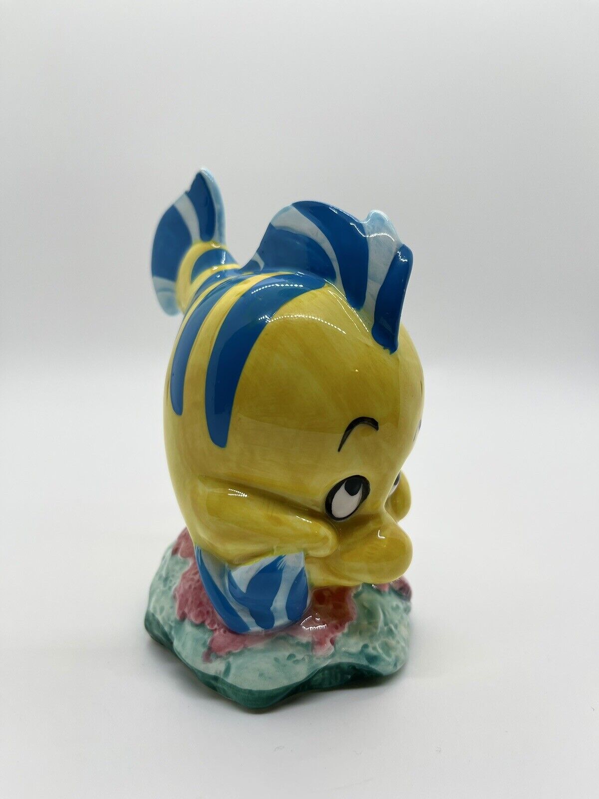 Vintage Disney Flounder Ceramic Figure Little Mermaid Japan