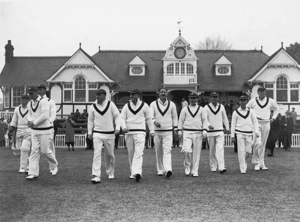 Australian Team Walk Out For A Match Against Worcester 1938 Old Photo