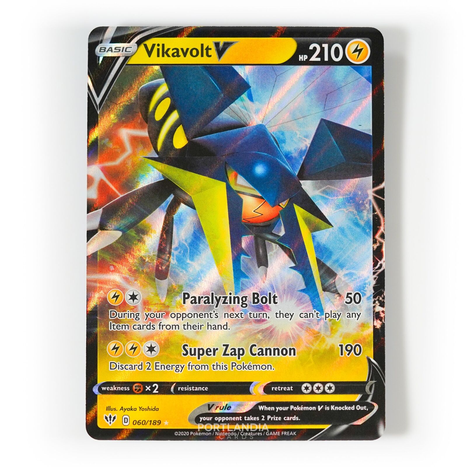 Pokemon - Vikavolt V - 060/189 - SWSH Darkness Ablaze - Half Art Card