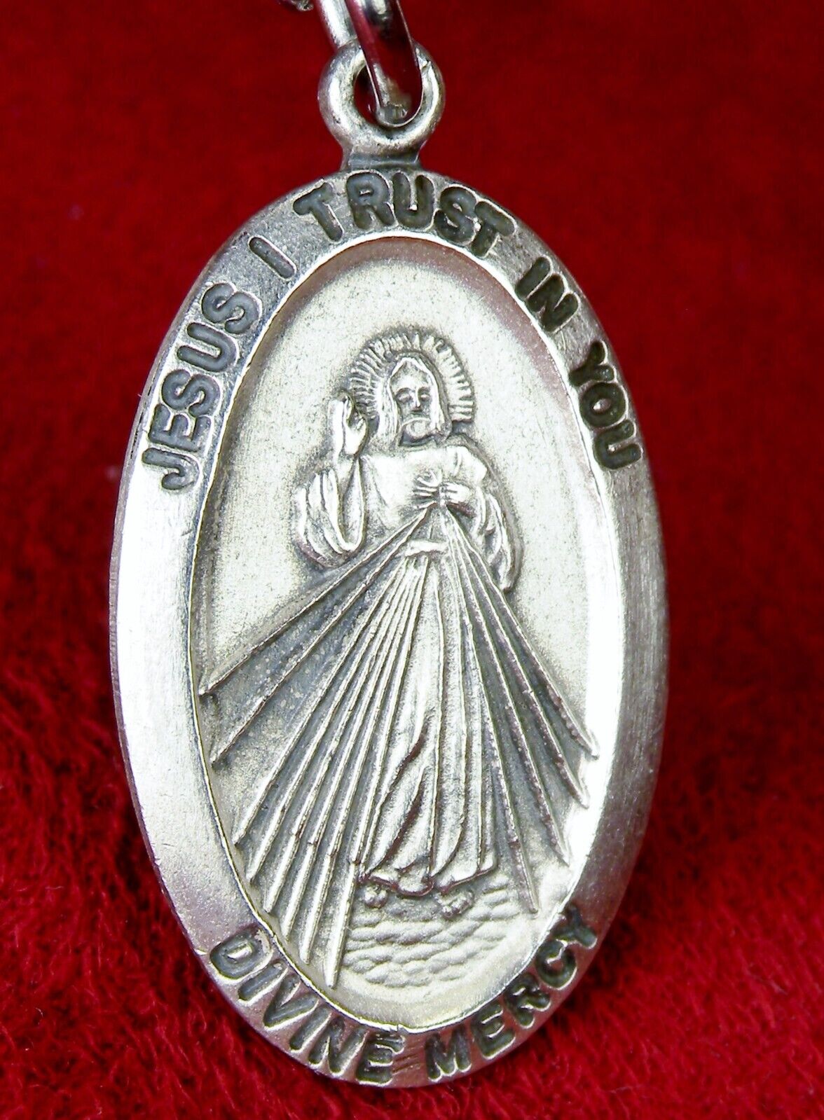 Bertha’s RARE St. Maria Faustina Pilgrimage Devine Mercy Sterling Relic Medal